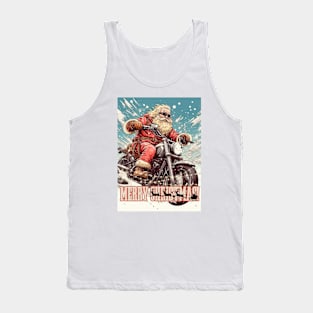 Santa Celebrate Christmas With Motorcycle Tank Top